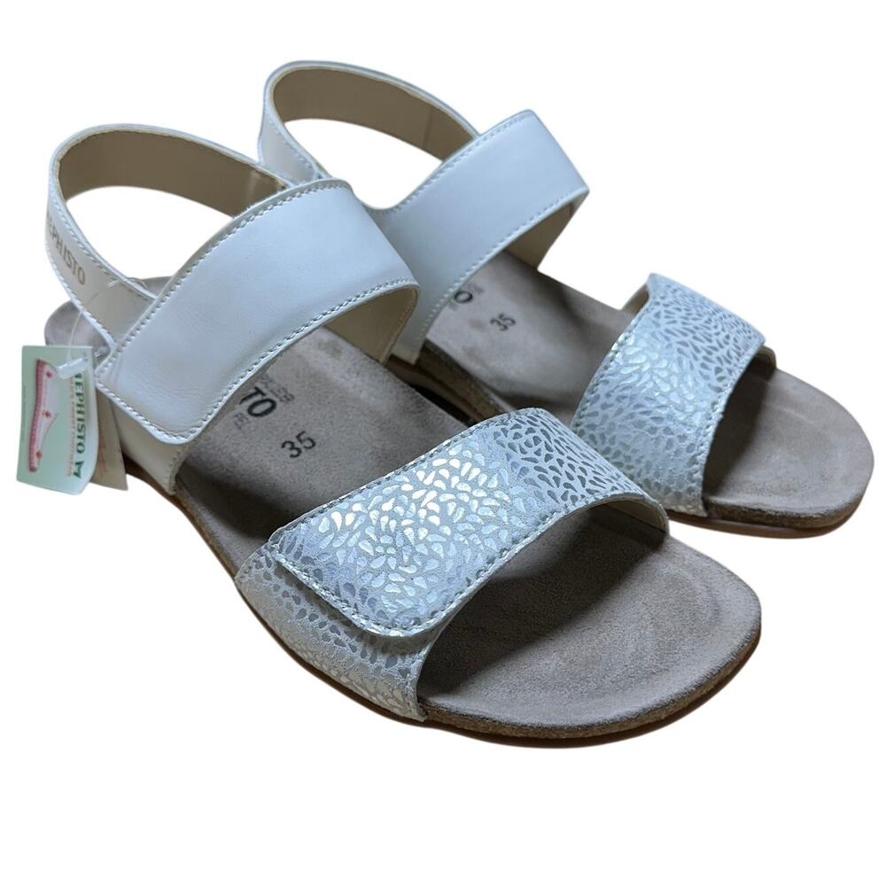 Mephisto Agave White Tango Adjustable Strap Sandals Women's Size 5 New in Box